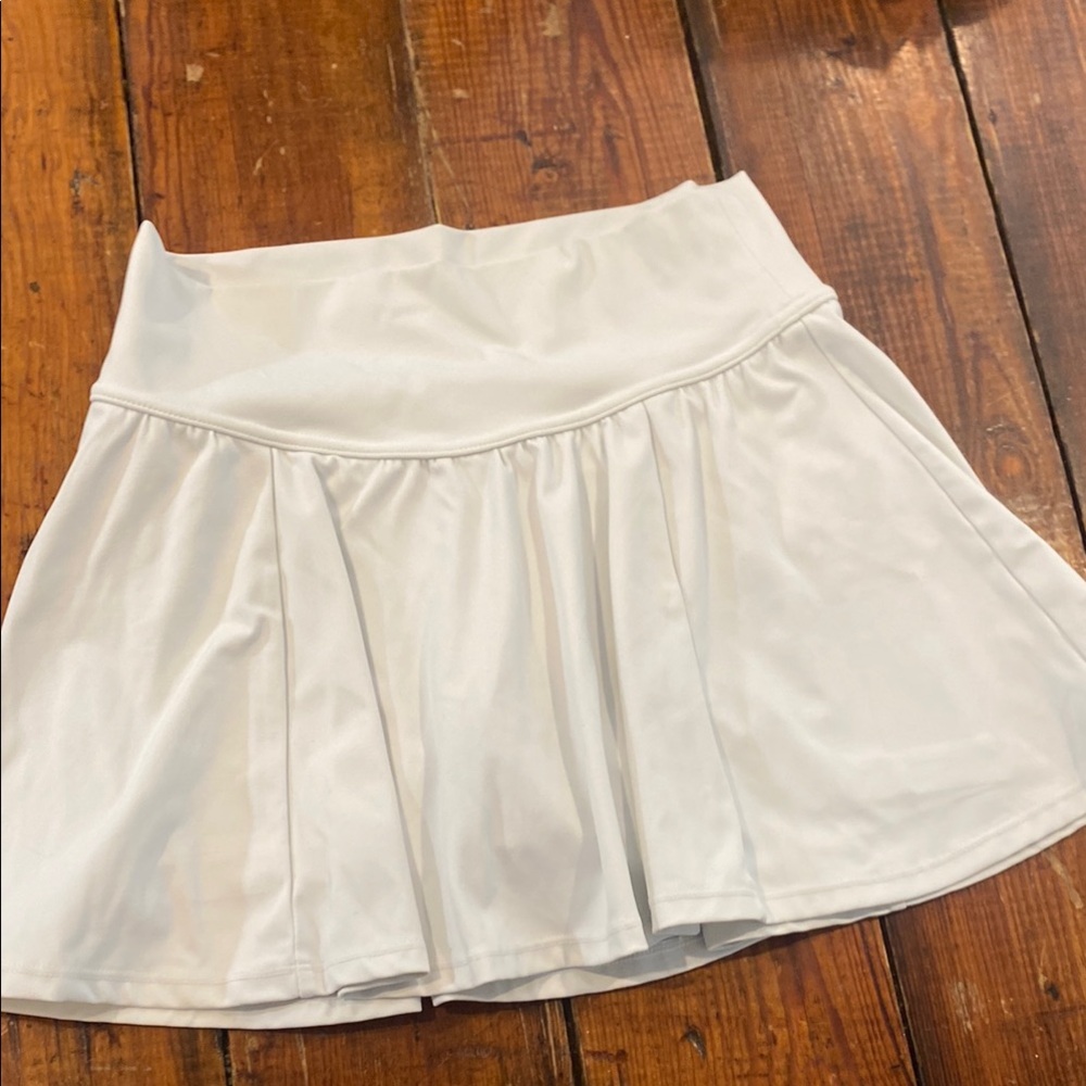Gilly Hicks White Pleated Skater Mini Skirt